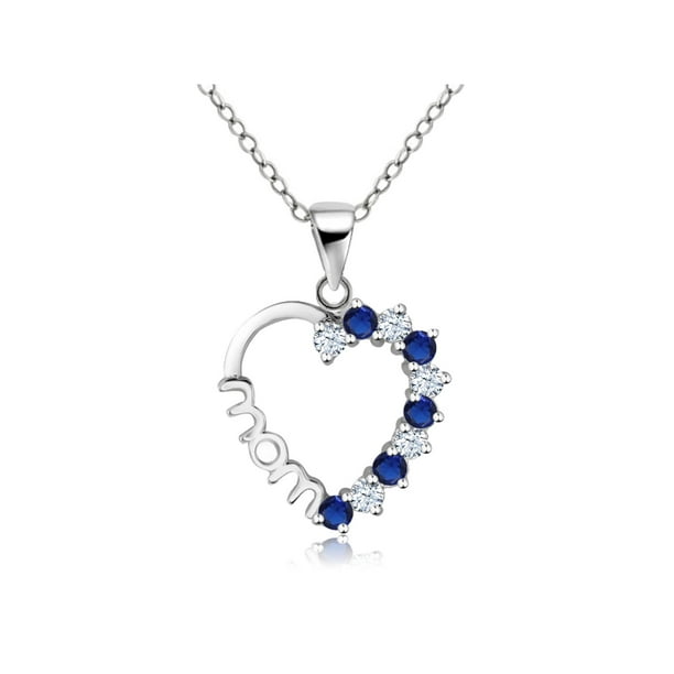 Heart Sapphire Clover 18K Silver Gold Filled Pendant Women Lady Party Necklace Heart Sapphire Clover 18K Silver Gold Filled Pendant Women Lady Party Necklace